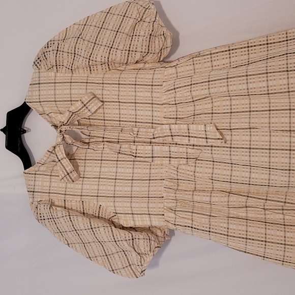 ENGLISH Factory Brown Plaid Babydoll Dress - Picture 10 of 11